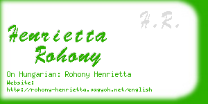 henrietta rohony business card